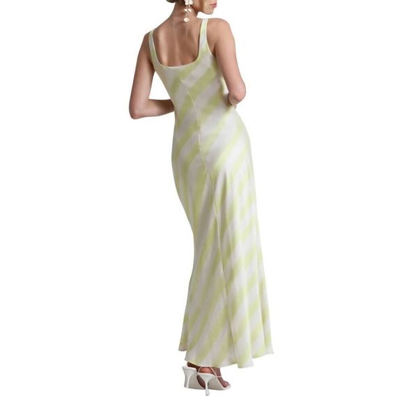 NWT Avec Les Filles Bias Cut Striped Maxi Dress - Picture 2 of 7